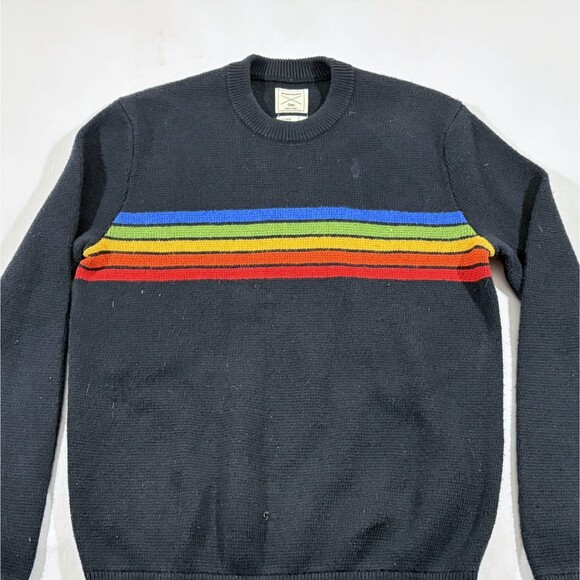 RARE Aviator Nation x Gap Womens Stripe Navy Pullover Crew Sweater Sz XS Stain - Picture 2 of 10